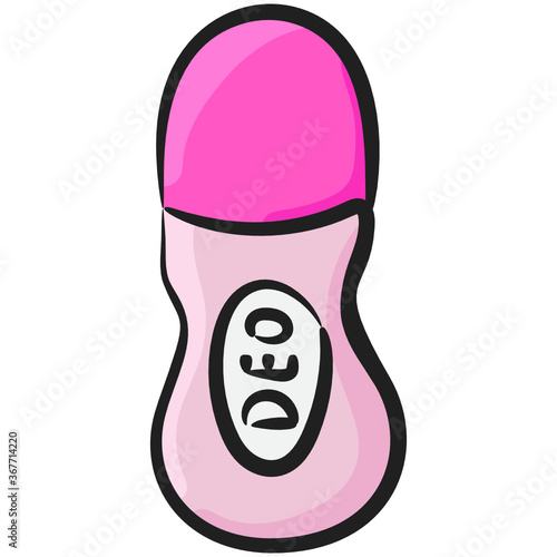 
After bathing body liquid fragrance product, doodle icon of deodorant 
