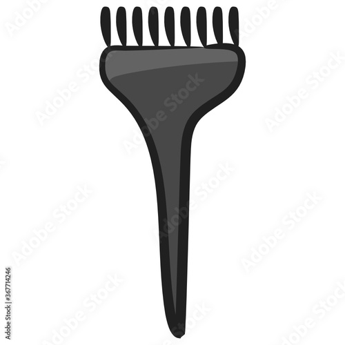 
Hand drawn icon of dye applicator brush, spa service 
