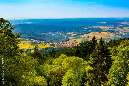 panoramic view of valley in the rhön photo