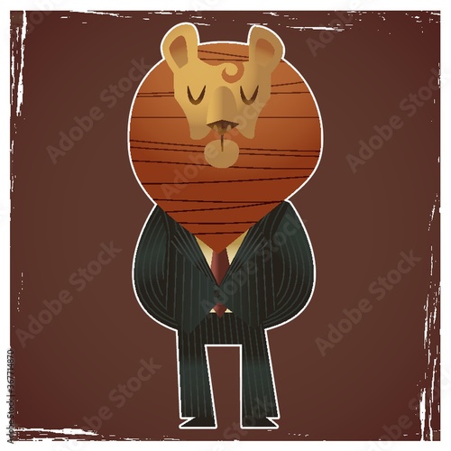 lion wearing gentle man costumes