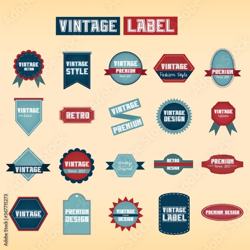 collection of vintage labels