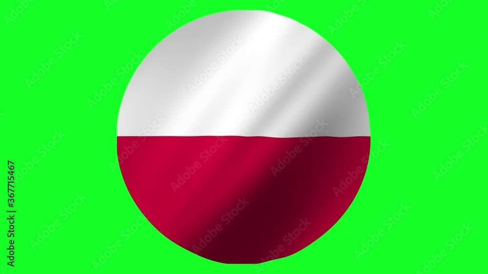 Round Flag of Poland polish flag waving in air 4k UHD Round Flag of Poland polish flag waving in air 4k UHD