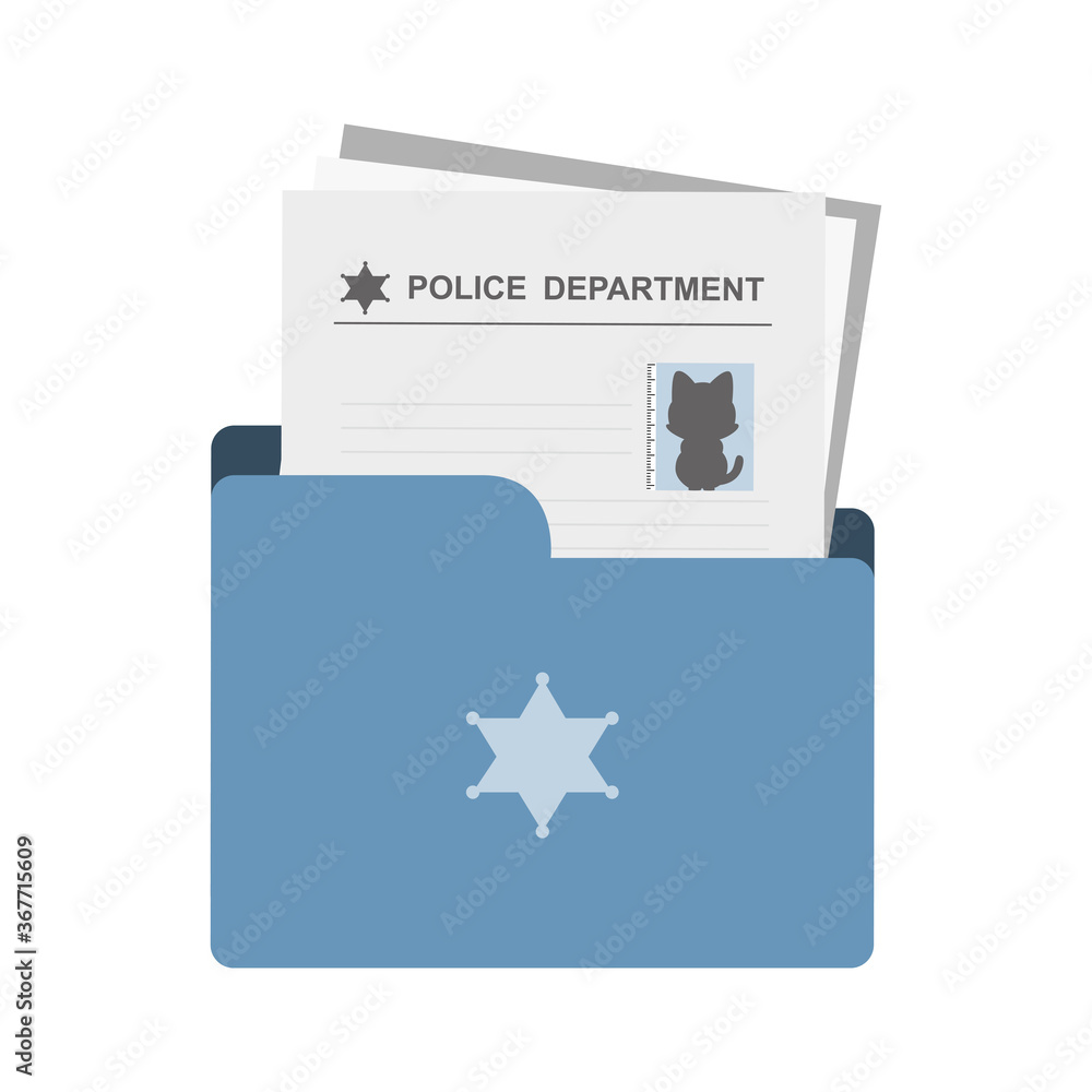 cartoon-icon-of-the-police-department-case-file-documentation-with-cat