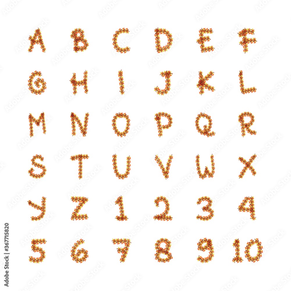 set of alphabets and numbers set of alphabets and numbers