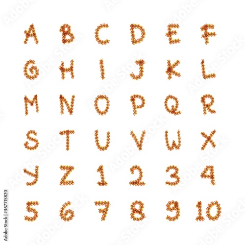 Fototapeta Naklejka Na Ścianę i Meble -  set of alphabets and numbers