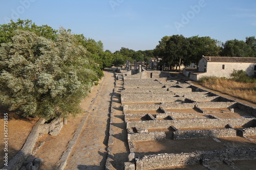 Sepino, Italy - August 19, 2017: the archaeological excavations of Saepinum in the archaeological area of Altilia photo