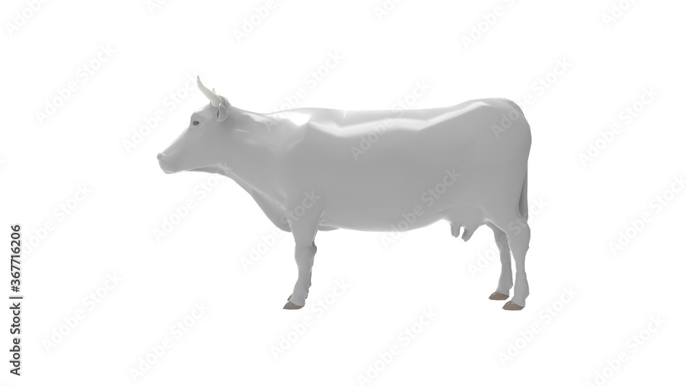 3D rendering of a cow cattle live stock farm live stock isolated on white background 3D rendering of a cow cattle live stock farm live stock isolated on white background