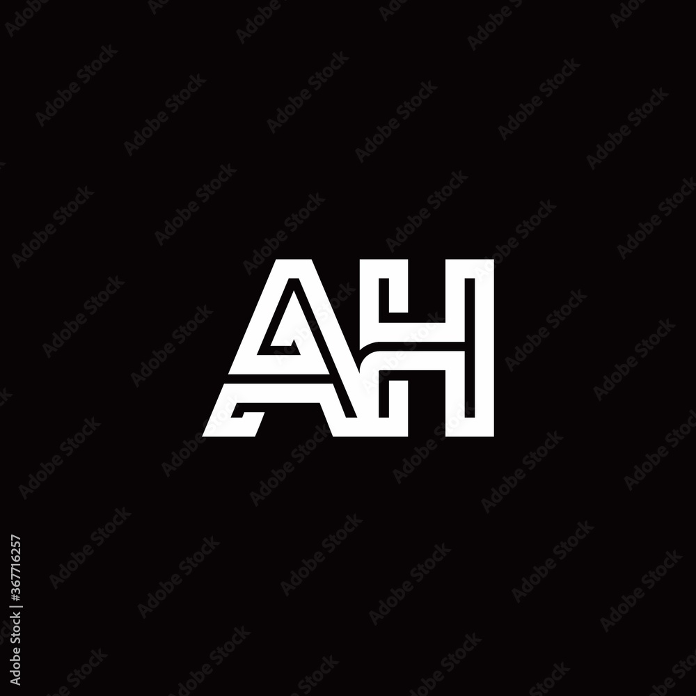 AH monogram logo with abstract line AH monogram logo with abstract line
