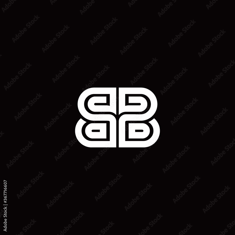 BB monogram logo with abstract line BB monogram logo with abstract line