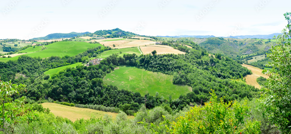 Italian landscape with green hills