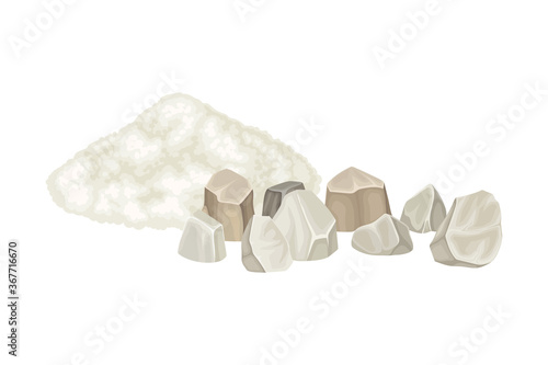 Pile of Phosphate as Organic Fertilizer for Soil and Plant Growth Vector Illustration