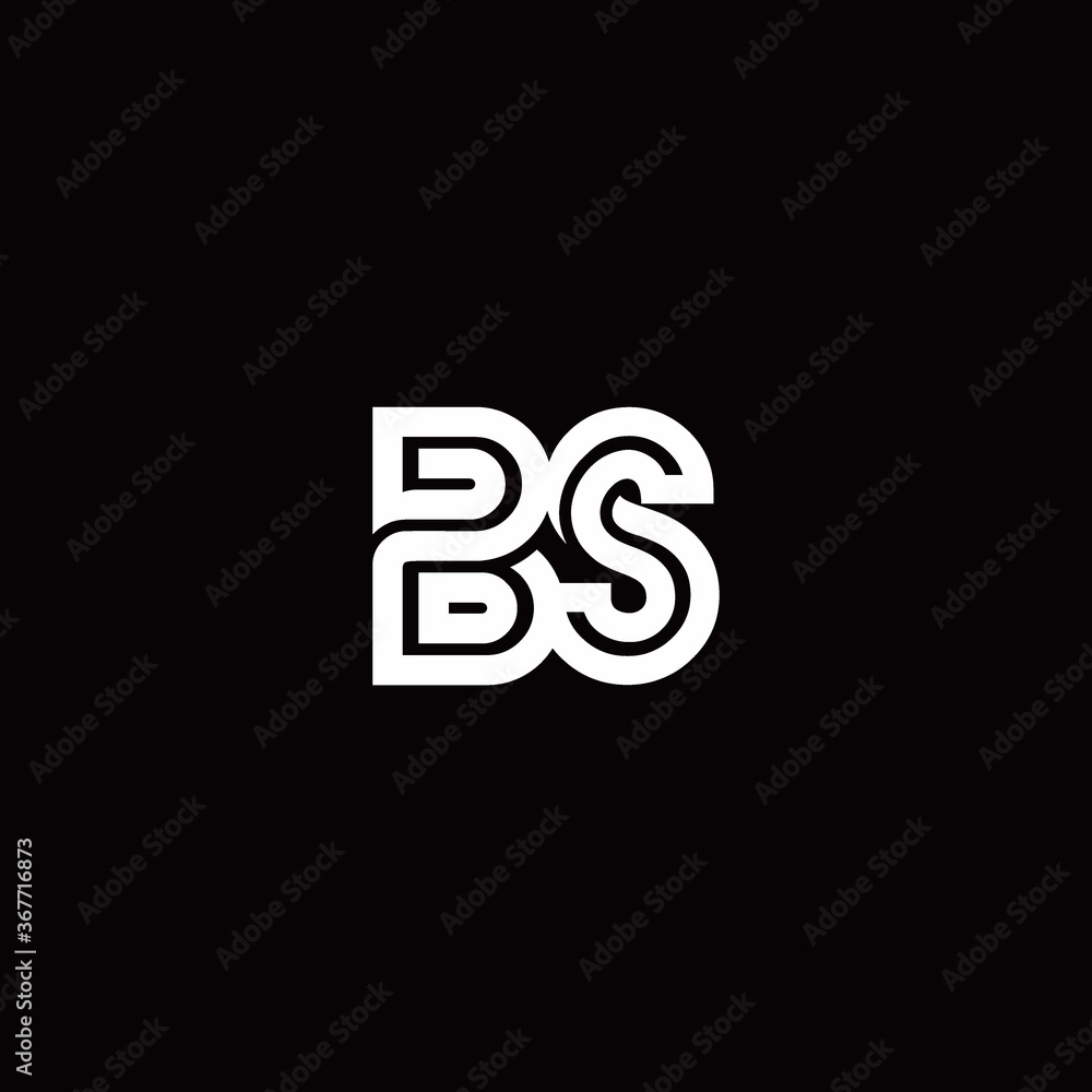 BS monogram logo with abstract line BS monogram logo with abstract line