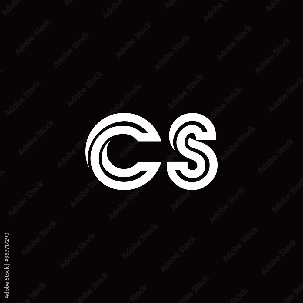 CS monogram logo with abstract line CS monogram logo with abstract line