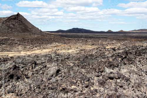 Fields of recent lava at Leirhnjukur volcano, Iceland