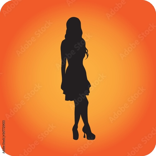 silhouette of fashionable woman
