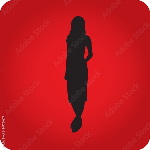 silhouette of fashionable woman