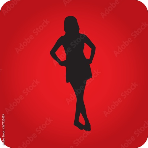 silhouette of fashionable woman