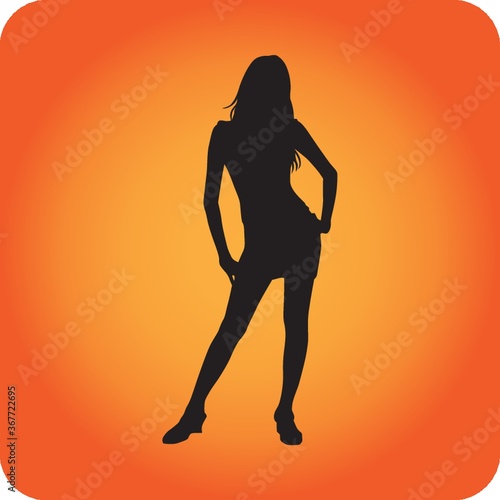 silhouette of fashionable woman
