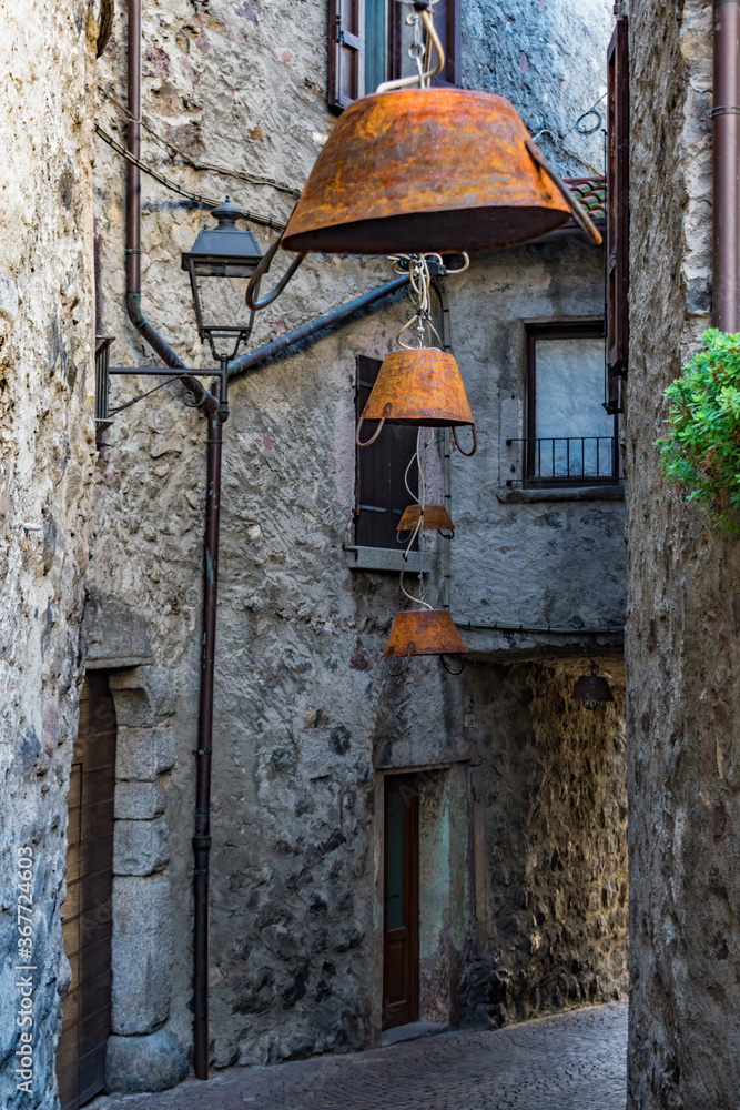 Bienno, Brescia.
A street in the historic center, still with the ancient illuminations.