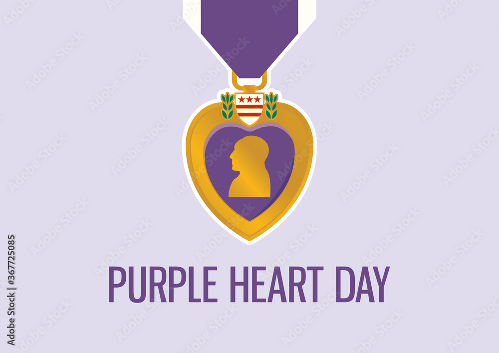 Purple Heart Day vector. Purple Heart medal icon vector. United States