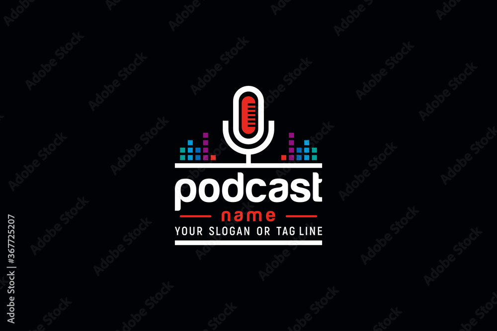 podcast logo design vector template podcast logo design vector template