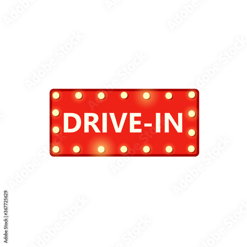 Drive-in marquee sign. Clipart image isolated on white background