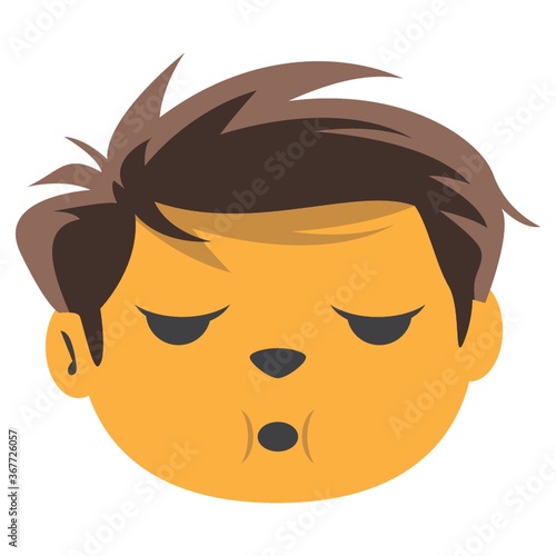 boy sighing with relief