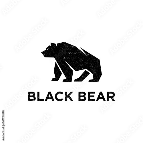 vector illustration Vintage Black Bear logo inspiration, good for fitness and outdoor logo template
