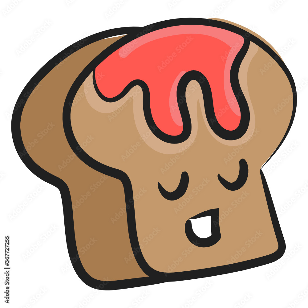 Hand drawn icon of halloween bread, blood dripping on bread slice
Hand drawn icon of halloween bread, blood dripping on bread slice