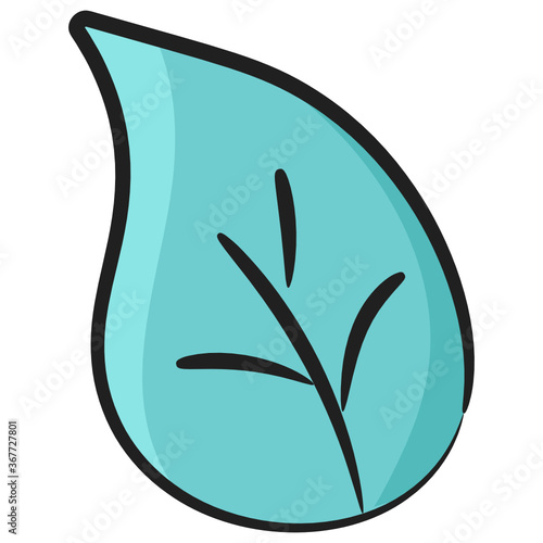 
Aspen leaf icon in hand drawn design 
