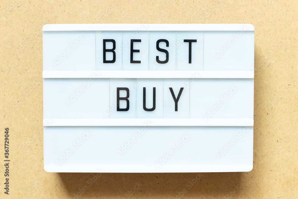 Lightbox with word best buy on wood background Lightbox with word best buy on wood background