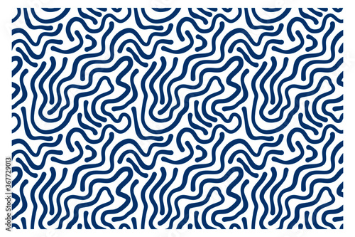 Seamless pattern with blue maze waves. 