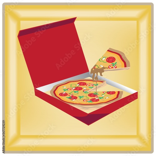 pizza in box