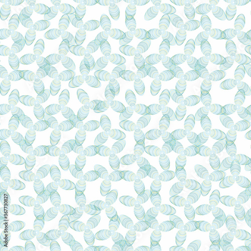 Blue propeller shapes seamless vector pattern. Light pastel surface print design for fabrics, stationery, backgrounds, textures, and packaging.