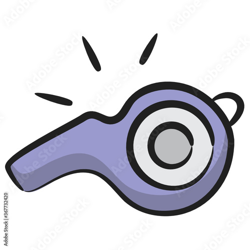 
An umpire whistle vector in trendy hand drawn style 
