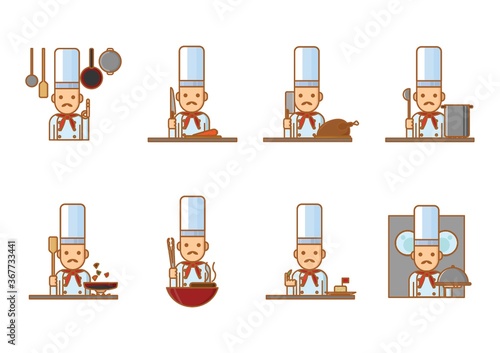 set of cooking chef