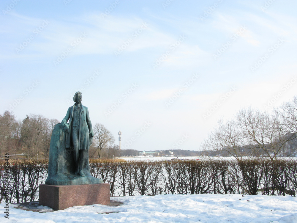 Gunnar Wennerberg statue in Stockholm, Sweden.