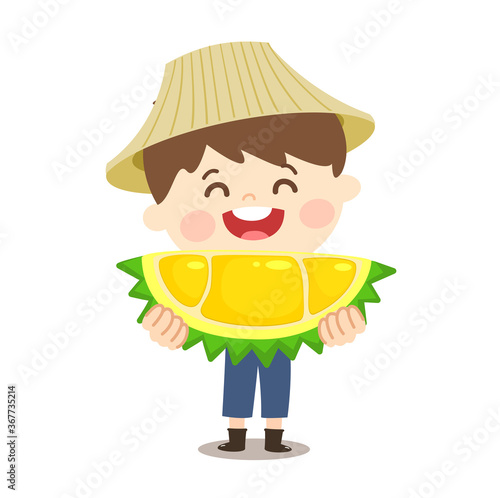 Thai Farmer have Durian Thai Fruit Vector
