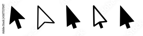 Computer mouse pointer cursor arrow flat icon for apps and websites. Set of Hand Cursor .