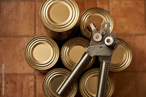 cans and a tearing knife