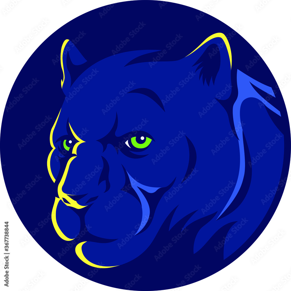 Head of Black Panther Animal Vector Design Logo