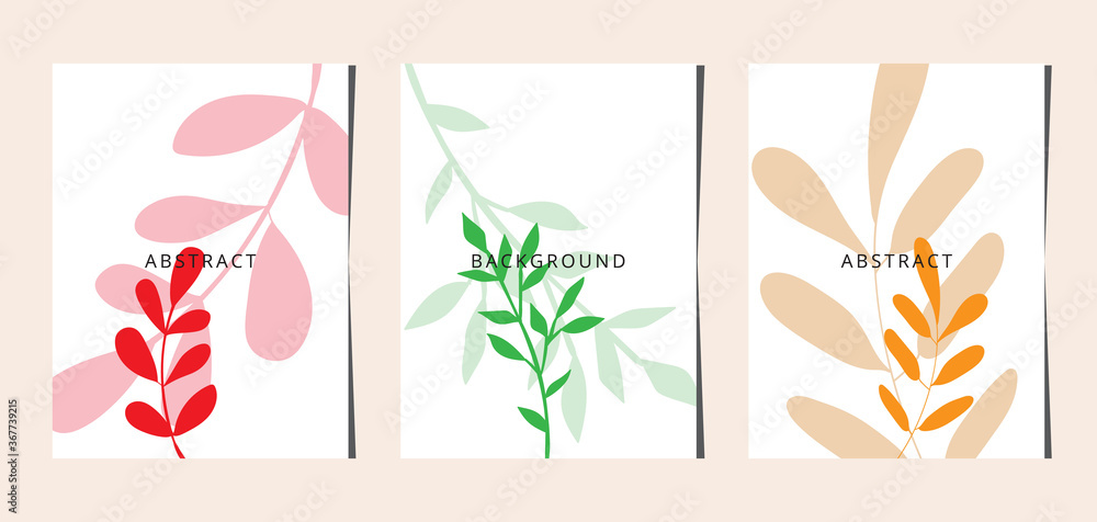 Social media banners, a beautiful leaf, and flower set of social media post templates with minimal abstract organic shapes composition can be used also card, cover, Vector illustration. Social media banners, a beautiful leaf, and flower set of social media post templates with minimal abstract organic shapes composition can be used also card, cover, Vector illustration.