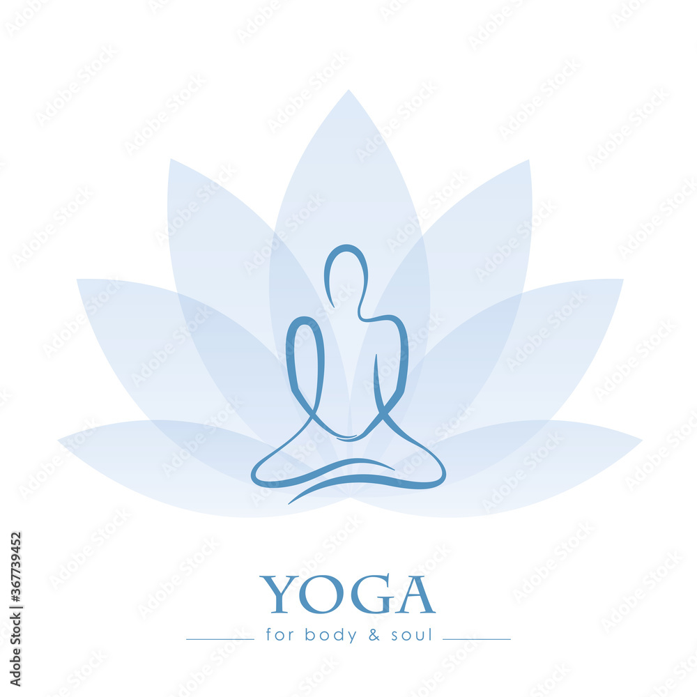 Obraz premium drawing yoga person sitting in a lotus pose meditation vector illustration EPS10