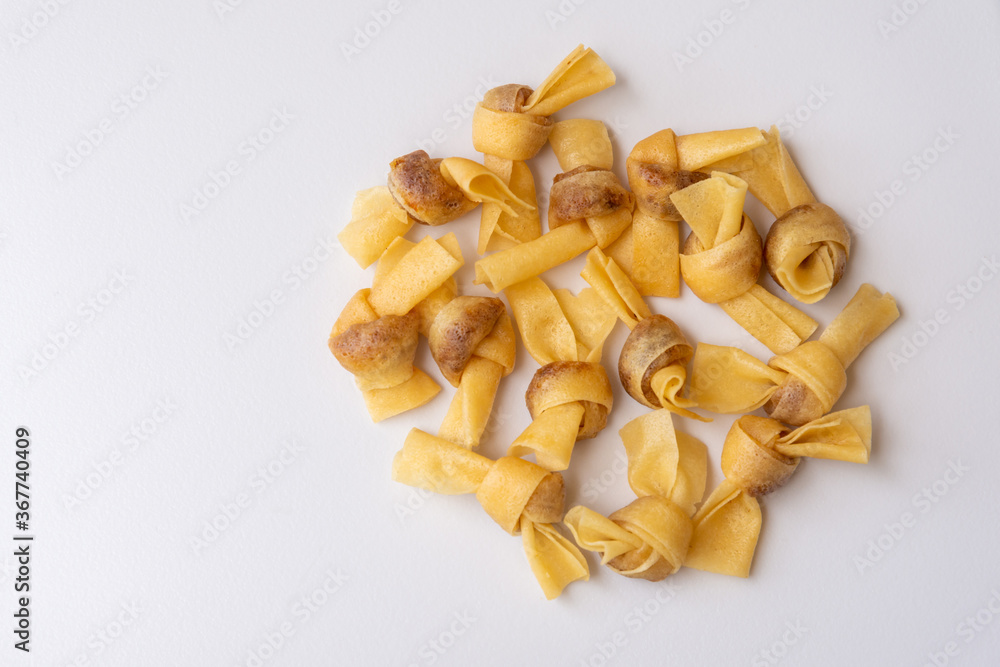 Traditional malay food or snack known as popia simpul kasih Traditional malay food or snack known as popia simpul kasih