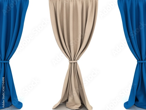 curtains .3d Render Illustration..