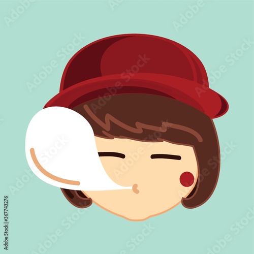 girl blowing bubblegum