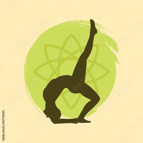 man practicing yoga in back bend pose