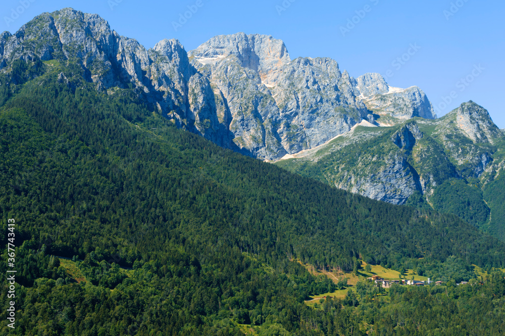 Obraz premium Mountain landscape along the road to Vivione pass