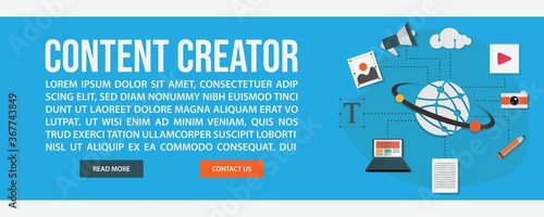 Content creator web banner template