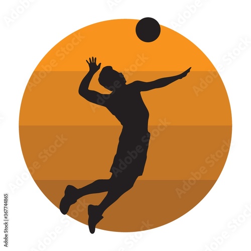 silhouette of a handball player